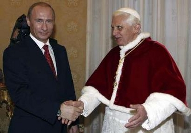 Benoit XVI et Vladimir Poutine